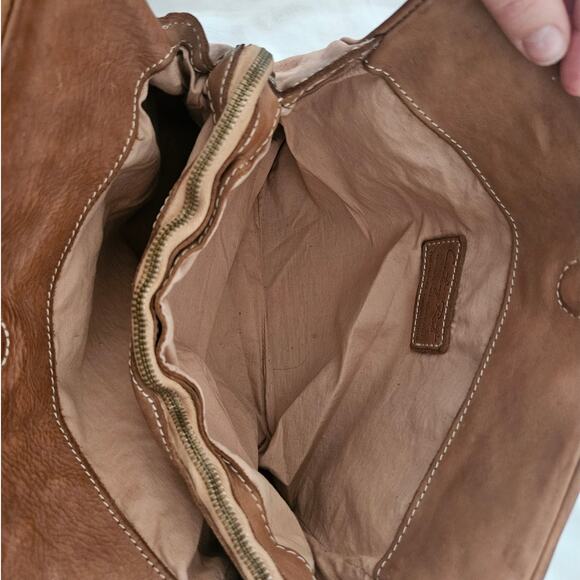 Cortanza Rota Brown Leather Purse Double Strap Handbag Minimalist Boho Casual - Picture 3 of 14